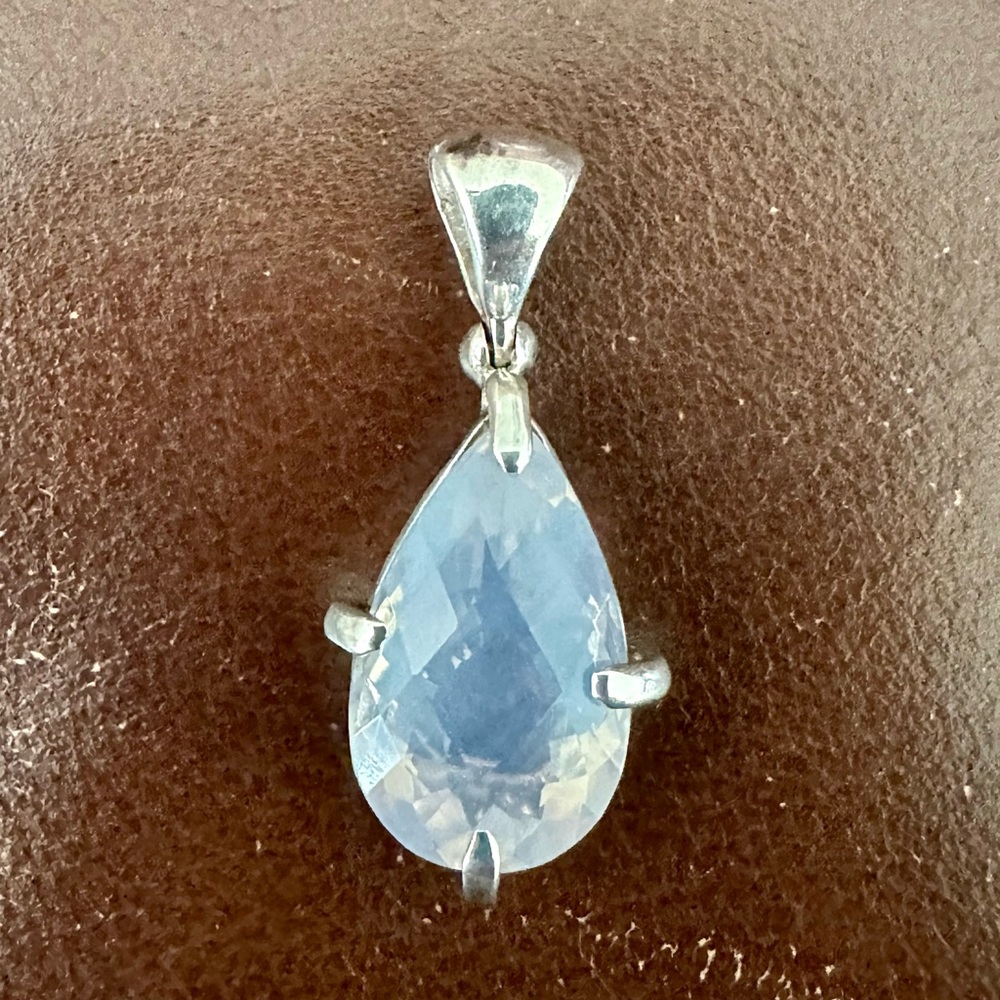Faceted Morganite & Sterling Silver Pendant